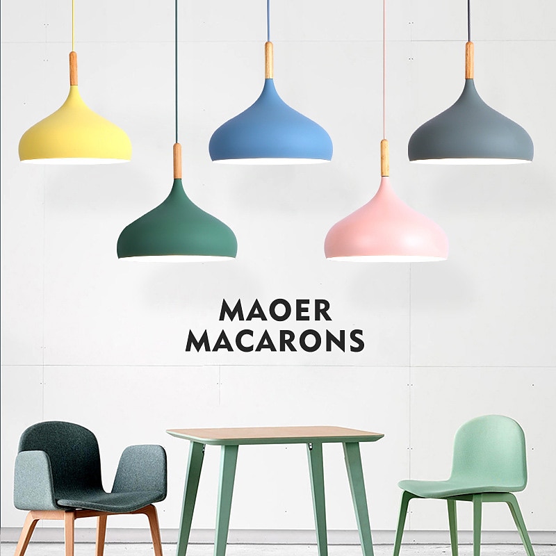 Nordic Macaron Ceiling Light Dining Room Pendant Light Vintage Style Matte Iron Art Home Chandelier Easy to Install Corridor Lighting Lamp Fixture for Bar,Kitchen,Restaurants 110-240V 2025 - GBP £69 –P1
