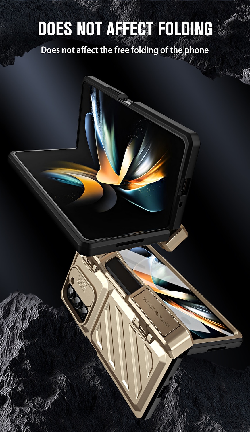 телефон Кейс для Назначение SSamsung Galaxy Z Fold 5 Z Fold 4 со стендом и протектор экрана Защита от удара ПК 2025 - $35.99 –P8