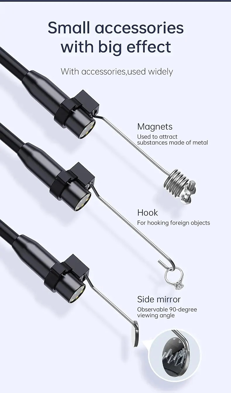 HD Borescope 4.3 Inch IPS Screen Inspection Camera Illuminated Waterproof Borescope Camera 16.5ft Semi-rigid Gooseneck Camera For Car Home Plumbing 2025 - $62.99 –P10