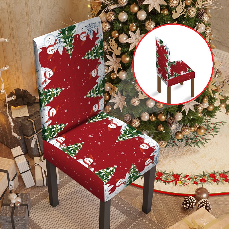 Fundas navideñas para sillas de comedor, fundas elásticas para sillas Parsons de Navidad, protector de asiento, funda lavable de spandex para sillas de cocina para comedor 2025 - $12.49 –P11