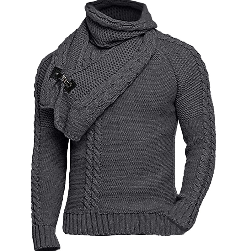 Herren Pullover Rollkragenpulli Kurzer Pullover Strickpullover Gerippt Gedrehtes Stricken Standard Taste Strick Glatt Rollkragen warm halten Moderne zeitgenössische Freizeitskleidung Ausgehen 2025 - $41.99 –P13
