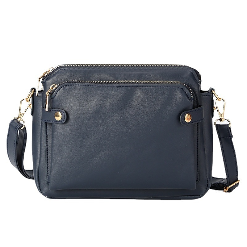 Women's Vintage Three-Layer Leather Crossbody Shoulder & Clutch Bag – Multi-Compartment Design for Casual, Work, and Travel Use 2025 - $29.99 –P12