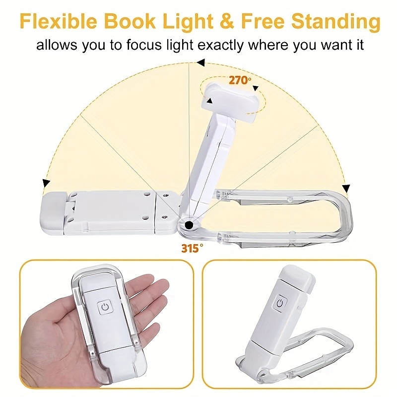 USB Rechargeable Book Reading Light LED Eye Care Clip On Book Light For Reading In Bed Portable Bookmark Light 2025 - $15.99 –P1