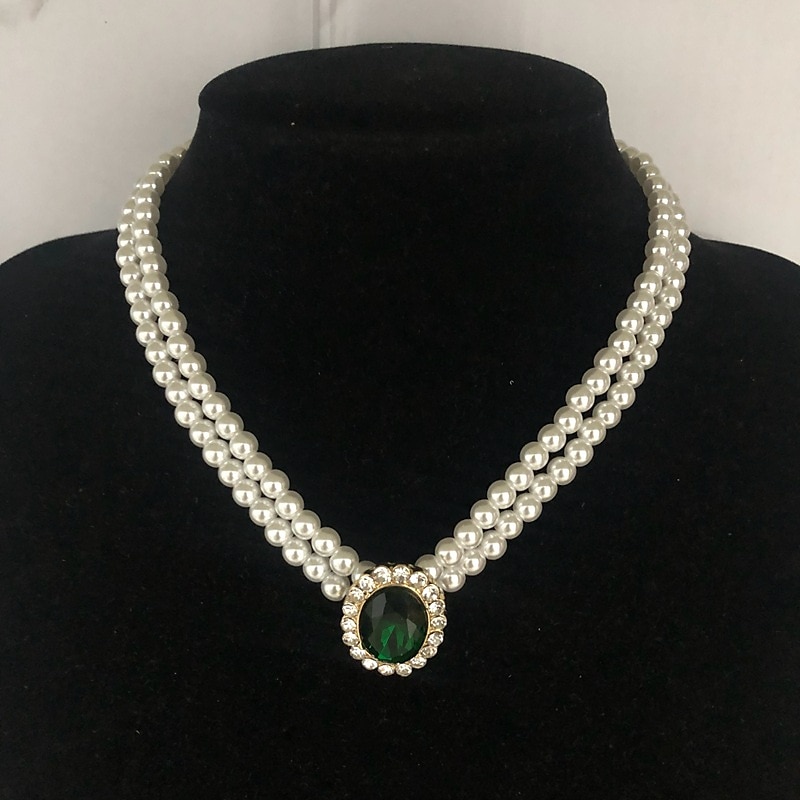 Smykke Sett 1set Imitert Perle Strass 1 Halskjede Øredobber Dame Elegant Årgang Fransk Multi Layer Prinsesse Smykkesett Til Bryllup Fest jubileum 2025 - $14.99 –P5