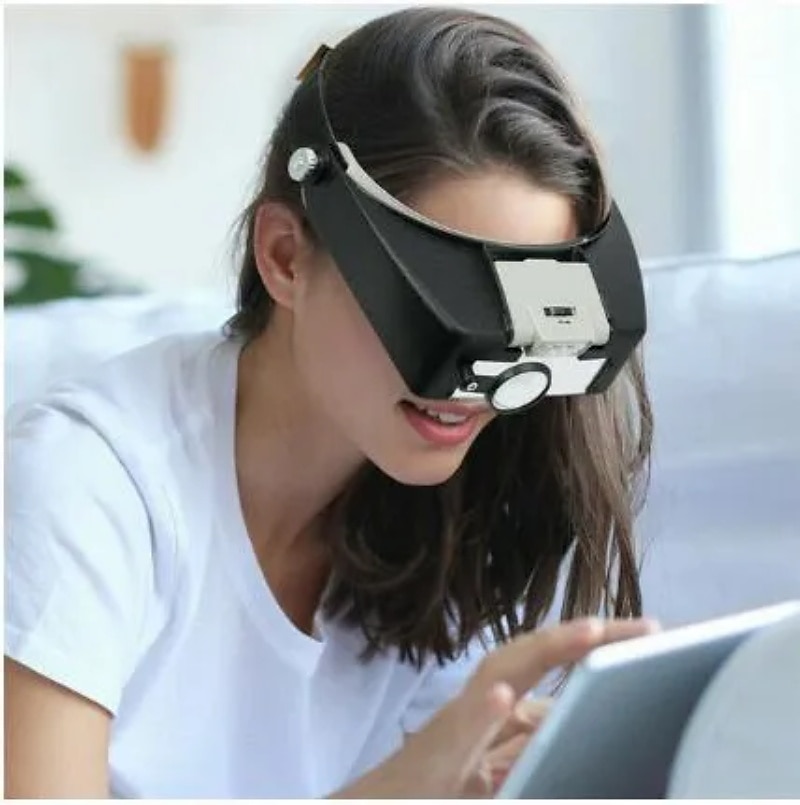 Loupe à bandeau avec lumière led, lampe frontale, loupe de bijoutier avec lumières led 1,5x/3x/8,5x/10x de 2025 ? $35.99 –P2