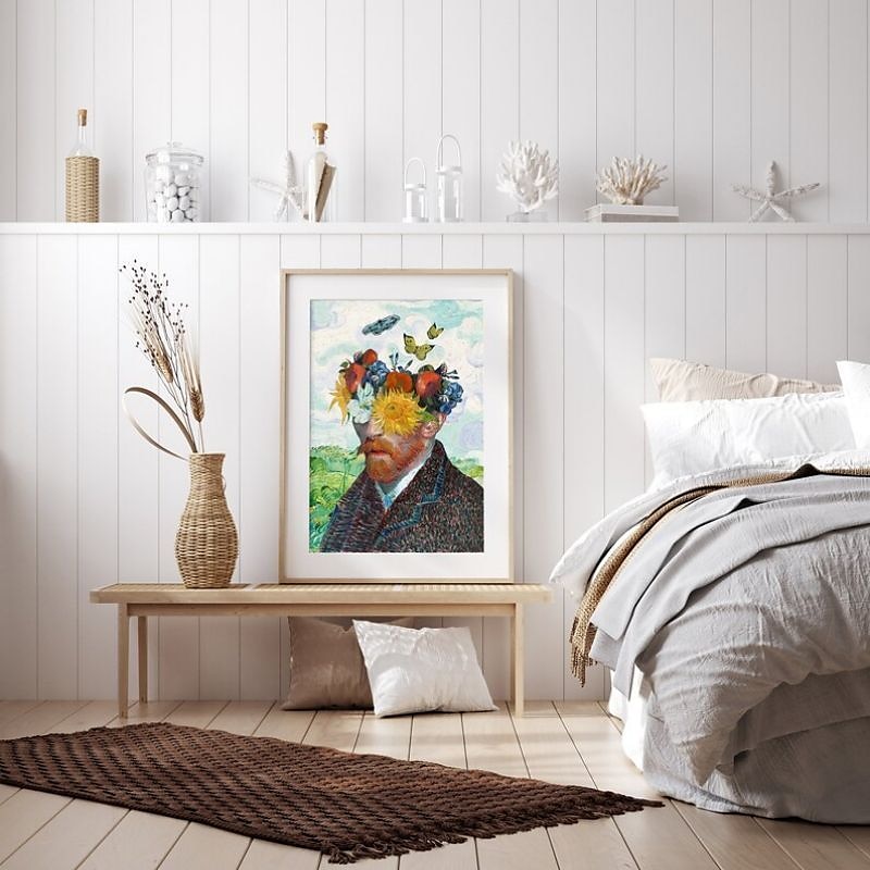 pictura in ulei van gogh pictura in ulei faimoasa lucrata manual, decor albastru, decor pentru casa cu rama 2025 - $216.99 –P3