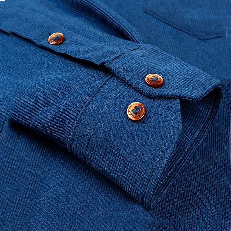 Men's Shacket Solid / Plain Color Vacation New Year Yellow Red Dark Navy Blue Long Sleeve Classic Collar Fall / Winter Clothing Apparel Print 2025 - $38.99 –P11