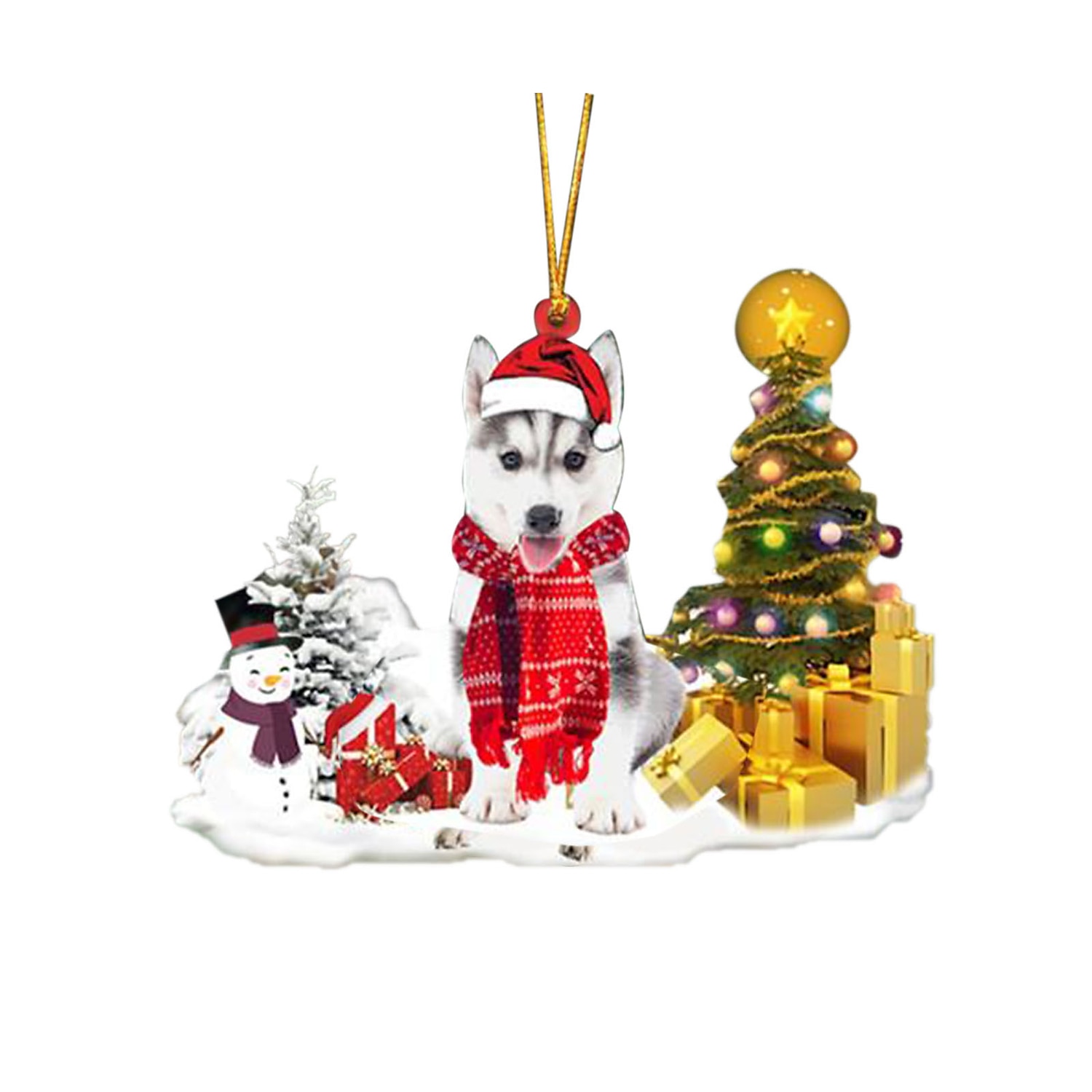 creativ pandantiv mașină nouă câine de Crăciun ornament de om de zăpadă pandantiv brad de Crăciun pandantiv rucsac acrilic cadou de Crăciun 2025 - $2 –P4