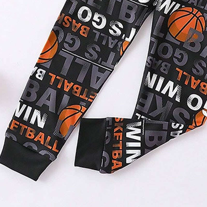Chlapecké 3D Písmeno Basketbal Pyžamové soupravy Dlouhý rukáv 3D tisk Podzim Zima Aktivní Chladný Denní Děti 3-12 let Tričkový Domů Ležérní Vevnitř Běžný 2025 - $16.49 –P5