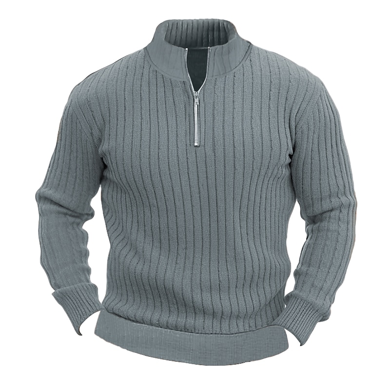 Hombre Prendas de punto Pull-over Estriado Tejer Regular Básico Plano Cremallera de un cuarto Mantiene abrigado Contemporáneo moderno Ropa Cotidiana Noche Ropa Otoño Invierno Negro Blanco M L XL 2025 - $31.99 –P3