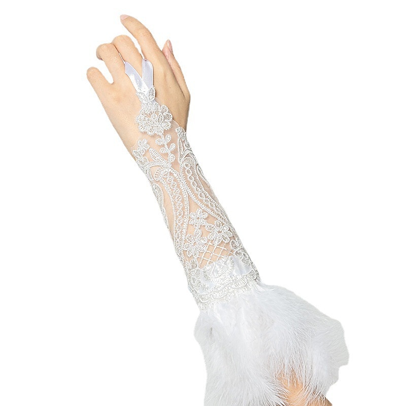bracciale piuma pizzo guanti lunghi polsini bracciale punk&amp;gotico steampunk lega per discoteca cosplay carnevale donna bigiotteria gioielli moda del 2025 a $11.99 -P3