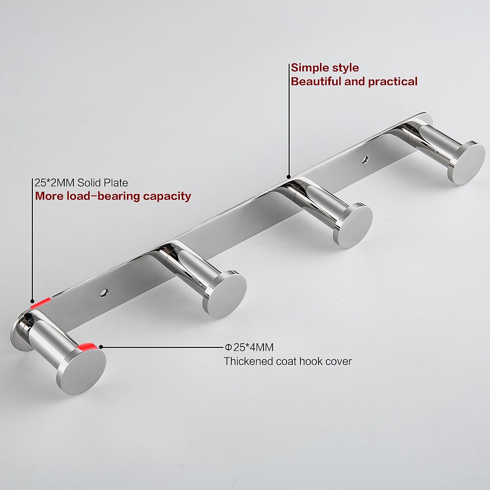 Bathroom Rack Robe Hook Bathroom Shelf New Design Adorable Creative Contemporary Modern Stainless Steel Low-carbon Steel Metal 1PC - Bathroom Wall Mounted 2025 - $30.99 –P3