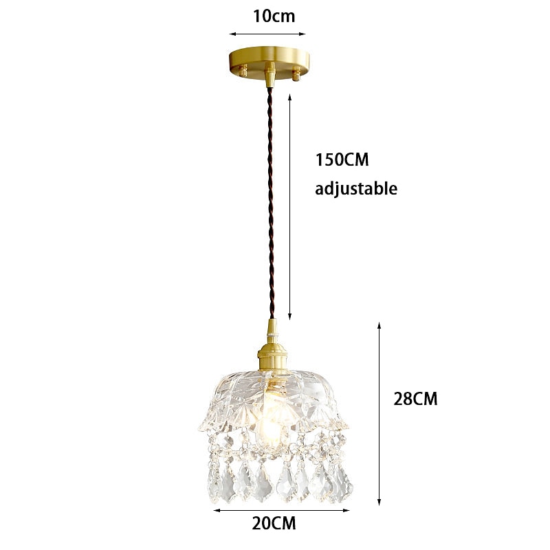 lampada a sospensione in cristallo con paralume in vetro trasparente finitura in ottone spazzolato oro cucina moderna con isola lampada a sospensione lampadario regolabile per corridoio sala da pranzo del 2025 a $135.99 –P8