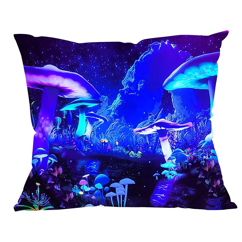 Capa de almofadas decorativas com luz negra, 1 peça que brilha no escuro, psicodélica, trippy, macia, quadrada, fronha para quarto, sala de estar, sofá, cadeira de 2025 por $13.99 –P5