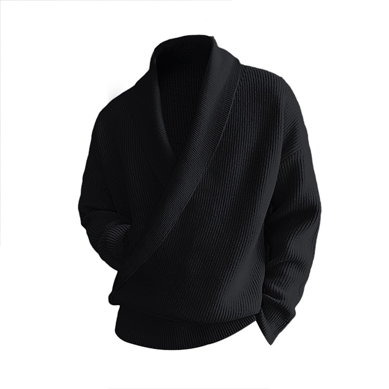 Herren Pullover Strickpullover Gerippt Stricken Standard Strick Glatt V Ausschnitt warm halten Moderne zeitgenössische Freizeitskleidung Ausgehen Bekleidung Herbst Winter Schwarz Weiß M L XL 2025 - $38.99 –P3