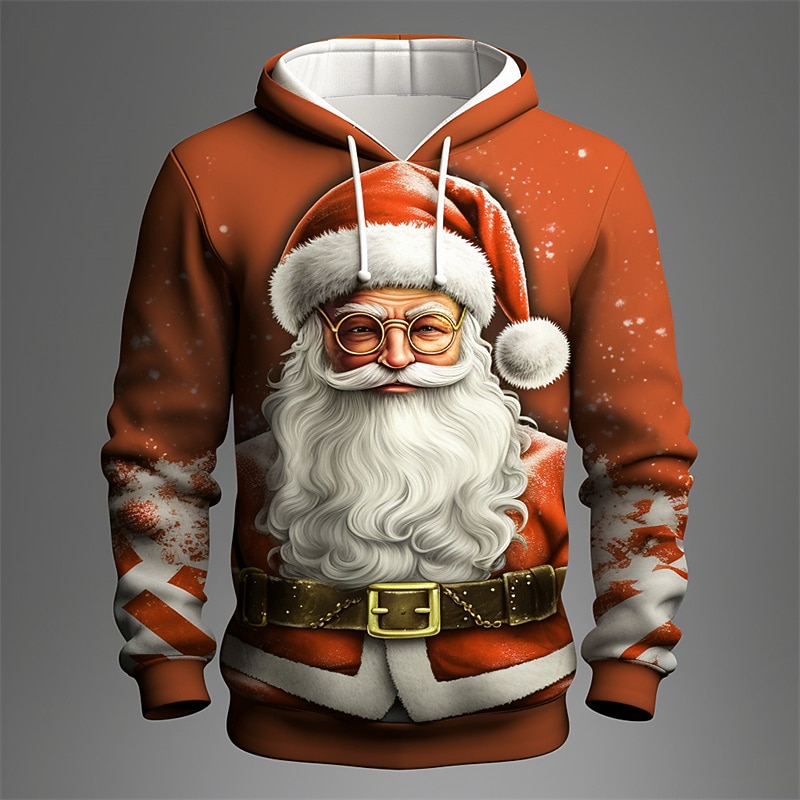 natal masculino papai noel 3d hoodies gráfico papai noel moda 3d impressão esportes ao ar livre feriado hoodies vermelho roxo manga longa com capuz impressão bolso frontal primavera&amp;camisa de de 2025 por $32.99 –P2