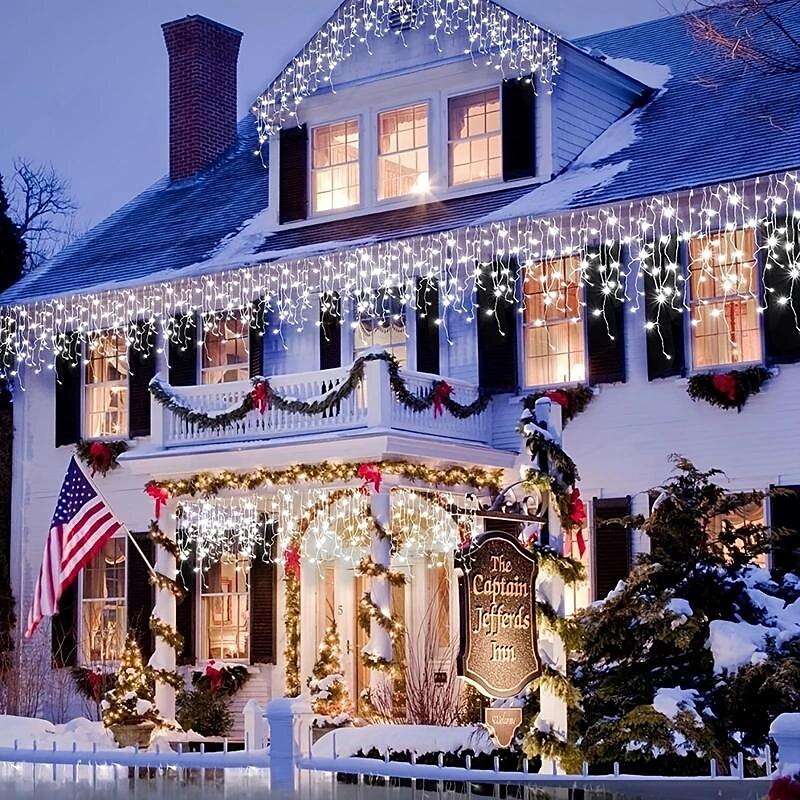 4m Fâșii de Iluminat Lumini de țurțuri de Crăciun 96 LED-uri Alb Cald Alb Rece Albastru Lumini de sărbători Fereastra / Cortina / Icicle Lights Nuntă Glob de Craciun Alimentat USB 2025 - $13.99 –P4