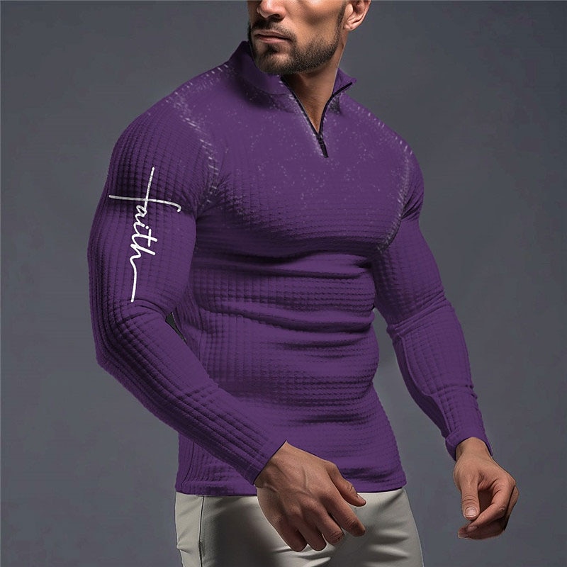 Férfi Hit Gofris pólóingek Zip Polo Golf pólóingek Hosszú ujj Pólóingek Cipzár Szüret Szabadtéri Alkalmi / Napi Utcai öltözék 3D Nyomtatott Ősz & tél Fekete Fehér Bor 2025 - $23.99 –P2