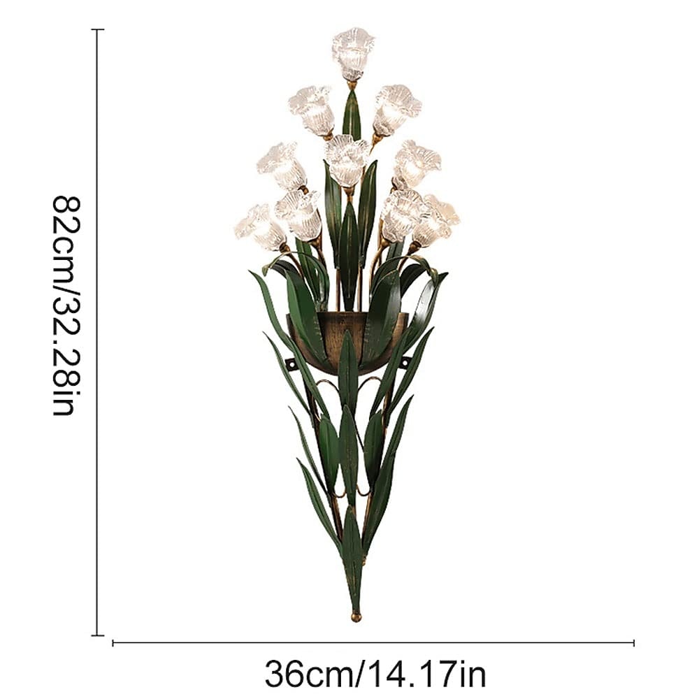 arandelas de parede design de flores g4 * 6 luminária de cabeceira led com iluminação de vaidade de vidro de metal lâmpadas de parede de metal para corredor de quarto 110-240v de 2025 por $365.09 –P3
