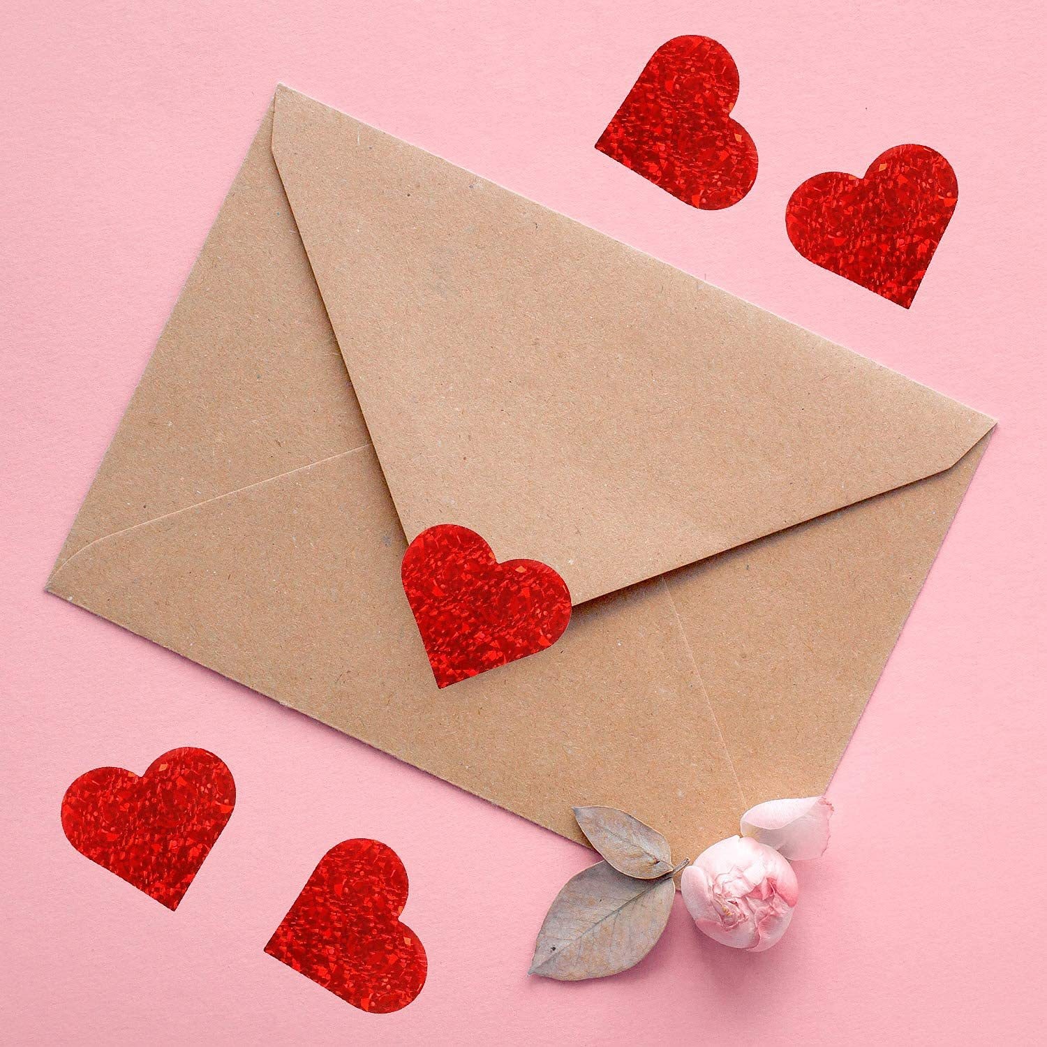 500 pezzi/rotolo adesivi scintillanti a forma di cuore rosso amore scrapbooking adesivo adesivo per San Valentino confezione regalo di nozze decorazione sacchetto di compleanno festa della mamma festa del 2025 a $8.99 –P3
