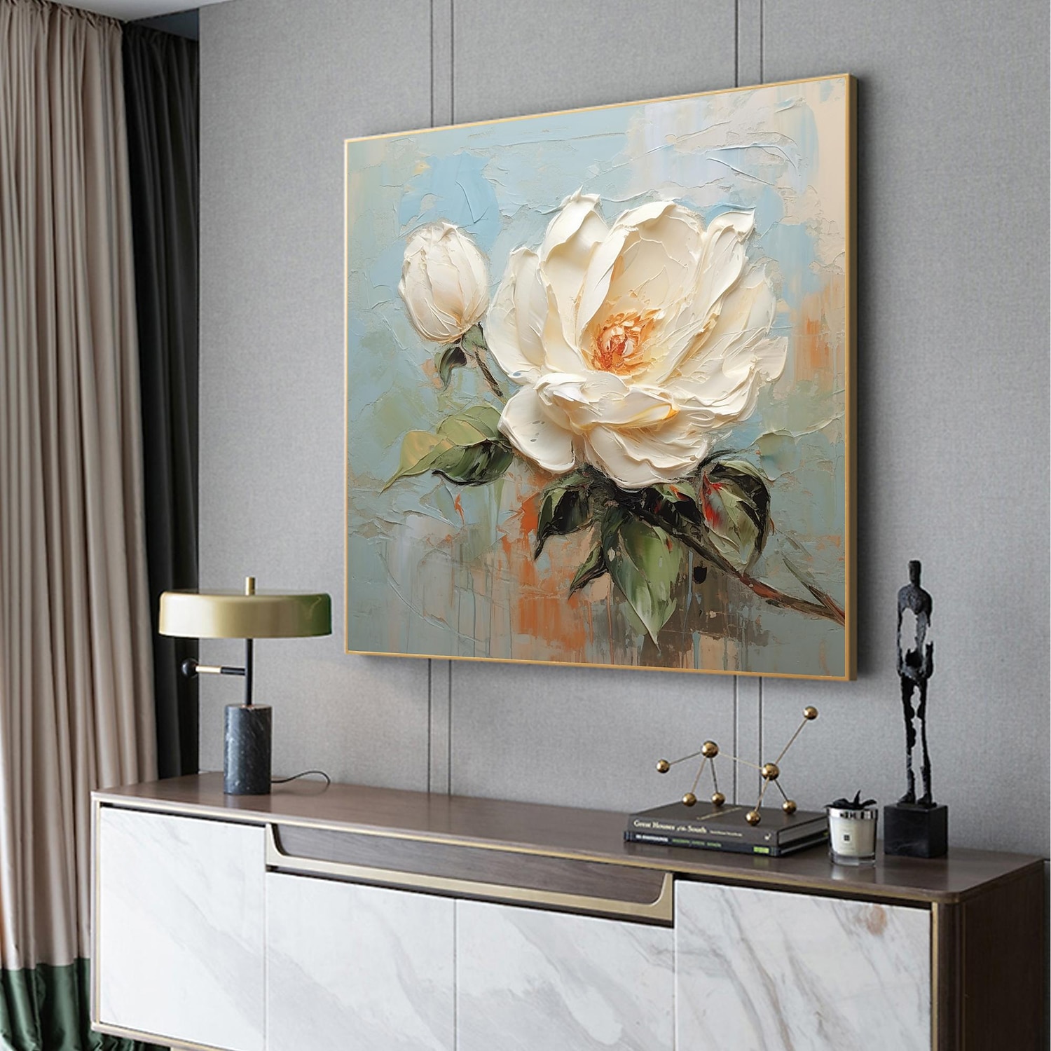 Handgefertigtes Ölgemälde auf Leinwand, Wandkunst-Dekor, originales Blumengemälde in voller Größe für die Inneneinrichtung mit gespanntem Rahmen, ohne Innenrahmen-Gemälde 2025 - $170.99 –P2
