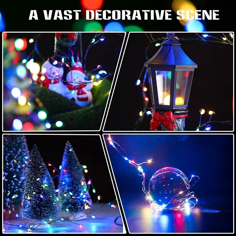 Светодиодные гирлянды феерические медные провода гибкие 2м 5м набор гирлянд праздничные огни для свадьбы праздника вечеринки декорации комнаты теплый белый многоцветный светильник работающий от 2026 - $21.99 –P5