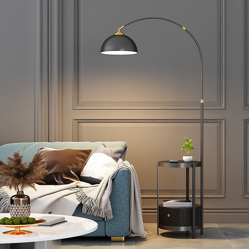 Curved Floor Lamp for Living Room, Modern Farmhouse Industrial Standing Lamp, Black Tall Lamp with Metal Shade, Suitable for Bedroom Office Sofa, Bulb Included, 360° Rotatable Arm 110-240V 2025 - $497.89 –P2