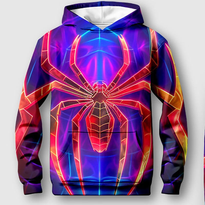 Pojkar 3D SPIDER Huvtröja & träningsbyxor Set Set Långärmad 3d-utskrivning Höst Vinter Aktiv Mode Häftig Barn 3-12 år Utomhus Semester Gata Normal 2025 - $26.99 –P5