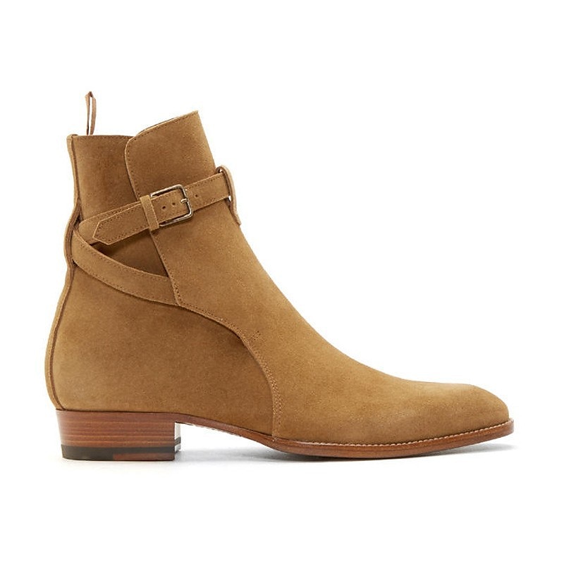 Herre jodhpur-støvletter i semsket skinn med spenne – klassiske ankelstøvletter for jobb, formelle arrangementer og elegant fritidsklær 2025 - $59.99 –P1