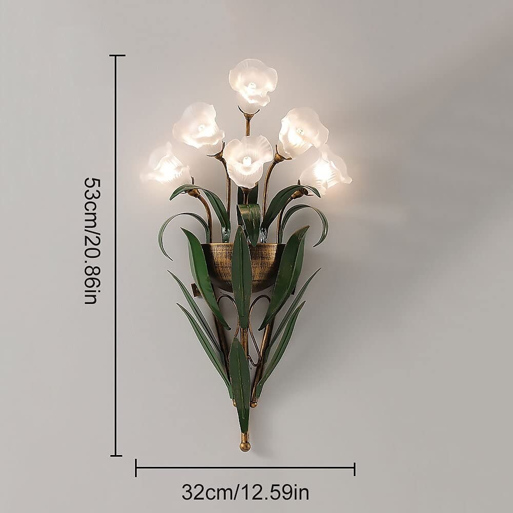 arandelas de parede design de flores g4 * 6 luminária de cabeceira led com iluminação de vaidade de vidro de metal lâmpadas de parede de metal para corredor de quarto 110-240v de 2025 por $365.09 –P10