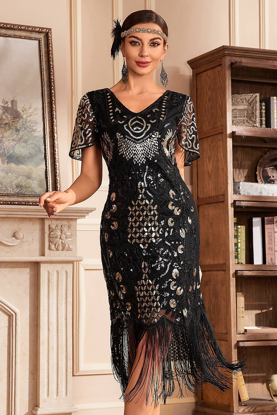 Retró Ordító 20-as évek 1920-as évek Flapper ruha Ruhák Álarcosbál A nagy Gatsby Esküvői Vendég Flitter Rojt Női Álarcos mulatság Esküvő Esküvői vendég Buli / Este Felnőttek Ruha Hazatérő ruhák 2025 - $39.99 –P14