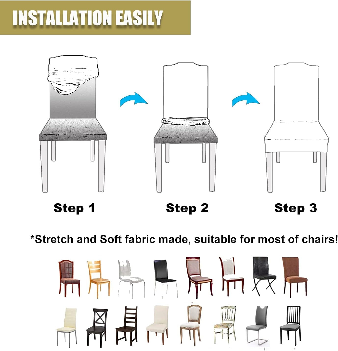 Fundas navideñas para sillas de comedor, fundas elásticas para sillas Parsons de Navidad, protector de asiento, funda lavable de spandex para sillas de cocina para comedor 2025 - $12.49 –P2