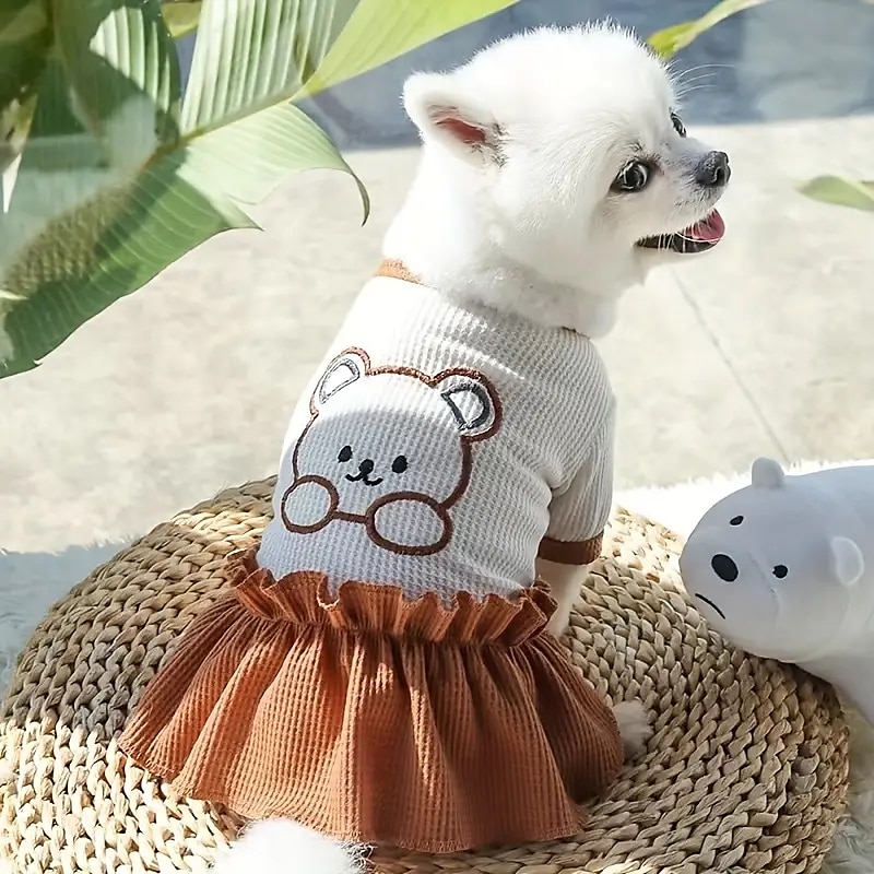 Psy Koty T-shirt Sukienka Śłodkie Codzienny Zima Oddychający Miękka Zmywalny Wygodny Na zewnątrz Codzienne Ubranka dla psów for Bichon frise Szpic miniaturowy szczeniaków i młodych kotów Motyl Small 2025 - $18.99 –P4