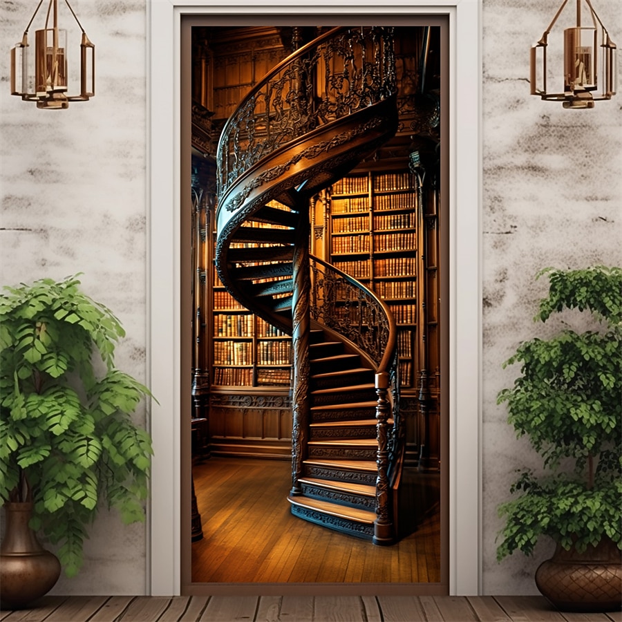 Spiral Staircase Door Covers Door Tapesty Door Curtain Decoration Backdrop Door Banner for Front Door Farmhouse Holiday Party Decor Supplies 2026 - $17.99 –P5