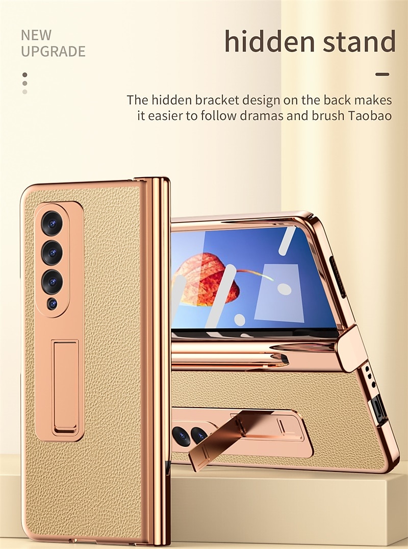 Phone Case For Samsung Galaxy Z Fold 5 Z Fold 4 Z Fold 3 Z Fold 2 Kickstand Shockproof PU Leather 2025 - $51.99 –P4