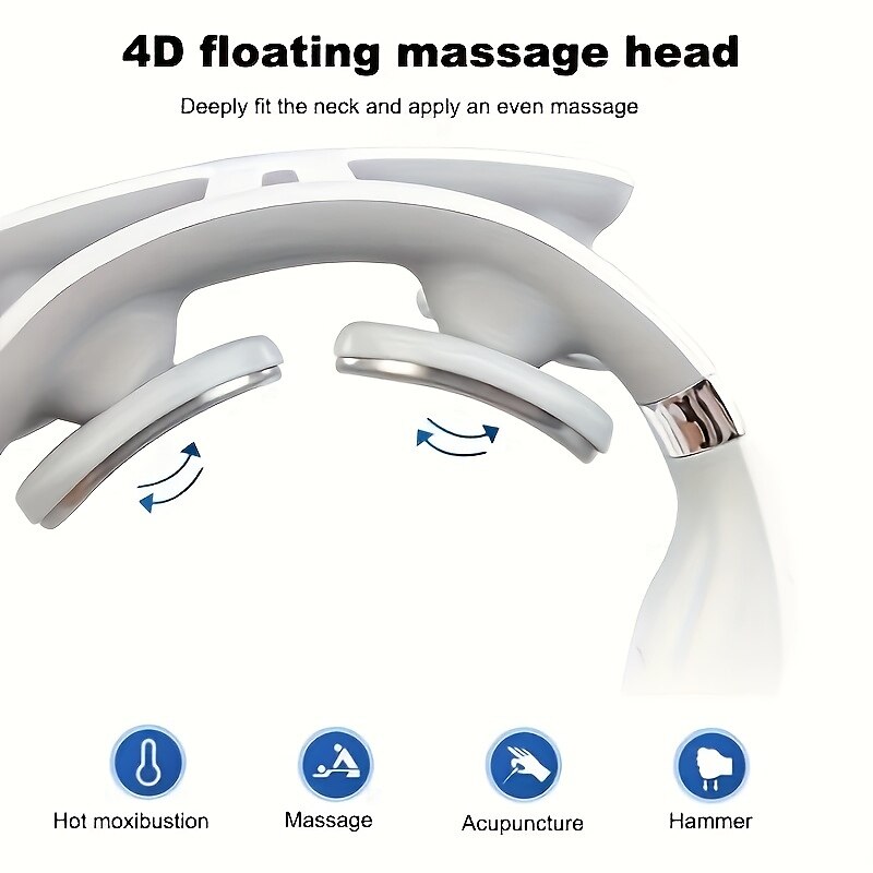 Multifunctional Hot Compress Pulse Kneading Neck MassagerSmart Wireless U-Shaped TENS EMS Pulse Heated Cervical Massager Deep Tissue Pain Relieve Fatigue 4 Massage Heads Neck Massager 2025 - $41.99 –P2