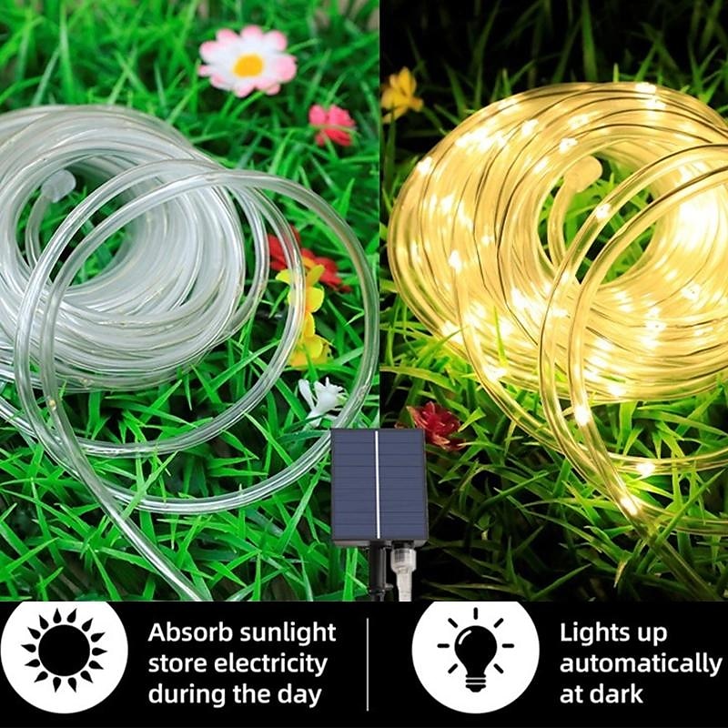 Solar Rope Lights Outdoor Waterproof Strip Lights 98.5FT 30M 300LED 8 Modes 600mAh Tube Rope Pool Light Strip Garland Fairy Light Strings for Outdoor Indoor GardenDecoration 2026 - $28.99 –P4