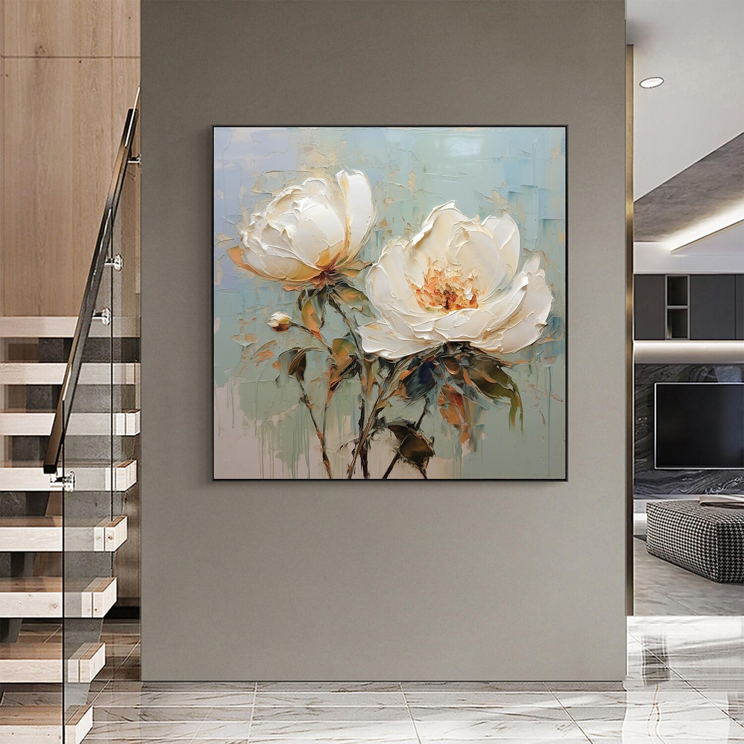 Handgefertigtes Ölgemälde auf Leinwand, Wandkunst-Dekor, originales Blumengemälde in voller Größe für die Inneneinrichtung mit gespanntem Rahmen, ohne Innenrahmen-Gemälde 2025 - $170.99 –P13