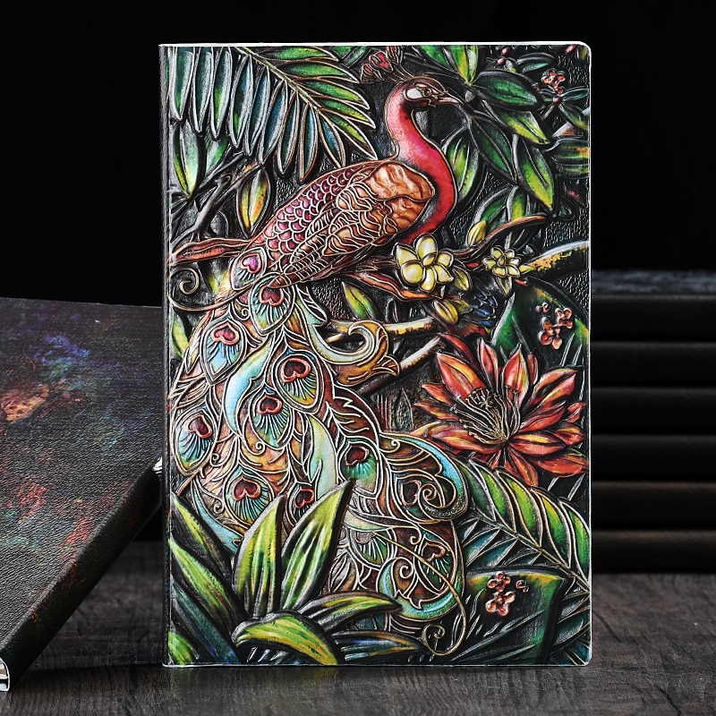 8 Types Embossed Leather Journal Diary Business Notebook  Agenda Antique Handmade Relief Notebook Phoenix Immortal Bird Travel Notebook Agenda Book Gift for Friends Size A5 (8.4x5x0.7 Inches) 2026 - $20.99 –P1