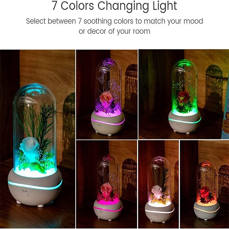 Artificial Flower USB LED Light Perfume Aromatherapy Essential Oil Diffuser Relieve Work Stress Relief Fatigue Waterless Belt Charging Plug-in Use Machine 2025 - $26.99 –P2