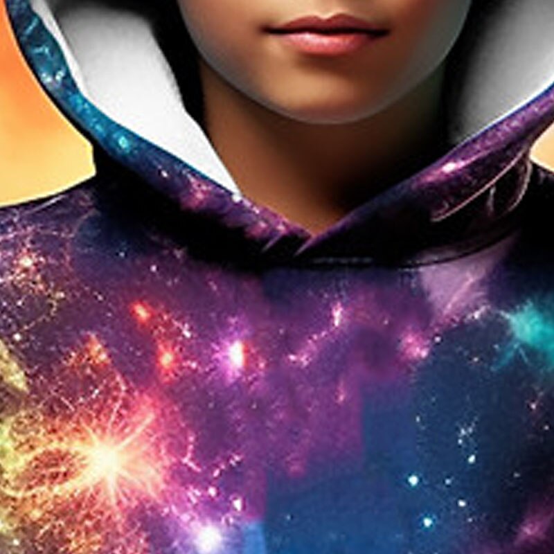 Pojkar 3D Galax Huvtröja Pullover Långärmad 3D-tryck Höst Vinter Mode Streetwear Häftig Polyester Barn 3-12 år Utomhus Ledigt Dagligen Normal 2025 - $17.49 –P7