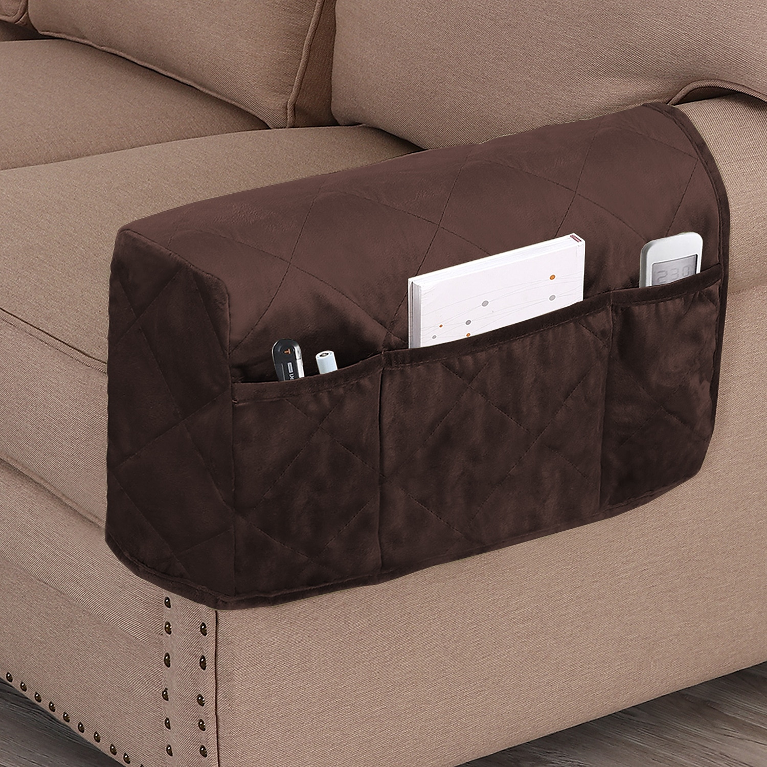 2 peças capas de apoio de braço para cadeiras e sofás capas de braço de sofá para capas de apoio de braço de sofá com bolso lateral protetor de móveis antiderrapante capas de apoio de braço laváveis de 2025 por $39.99 –P13
