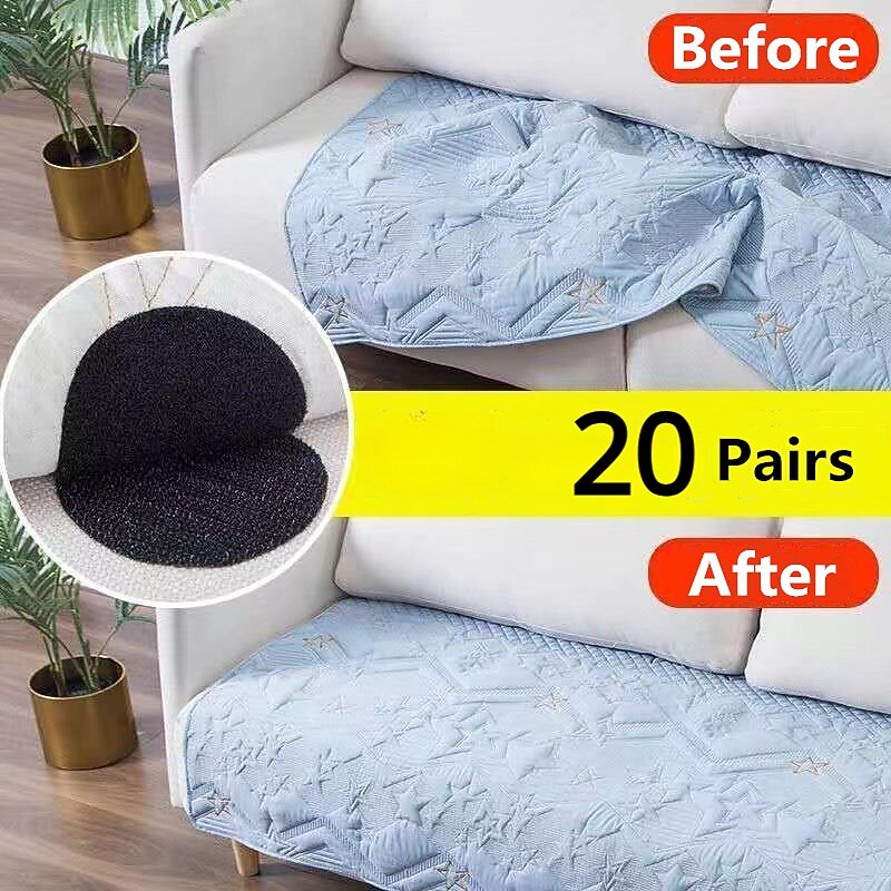 20 pares de pegatinas autoadhesivas fuertes de 60mm, gancho de nailon, pegatinas de puntos, cinta adhesiva para sábanas, sofá, alfombra, alfombra antideslizante 2025 - $11.49 –P2