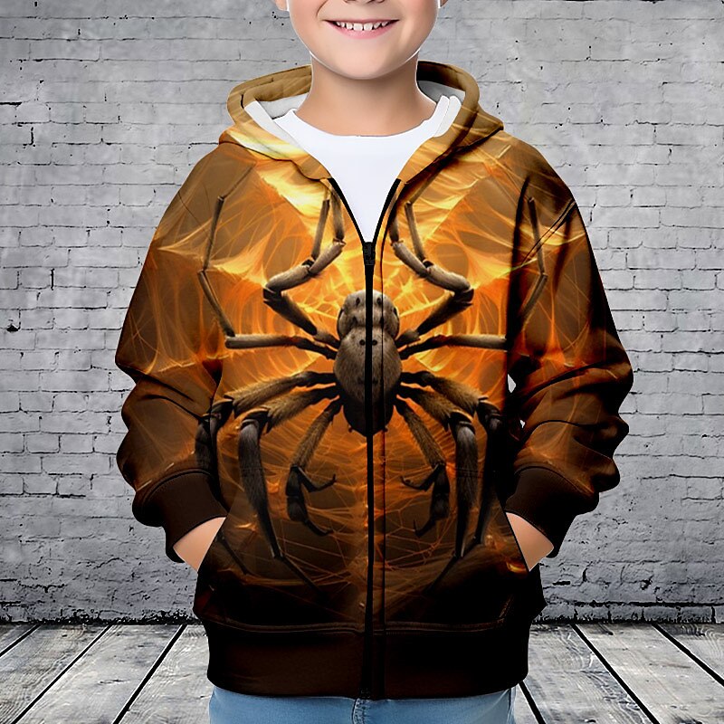 Pojkar 3D SPIDER Huvtröja Kappa Ytterkläder Långärmad 3D-tryck Höst Vinter Mode Streetwear Häftig Polyester Barn 3-12 år Utomhus Ledigt Dagligen Normal 2025 - $18.49 –P4