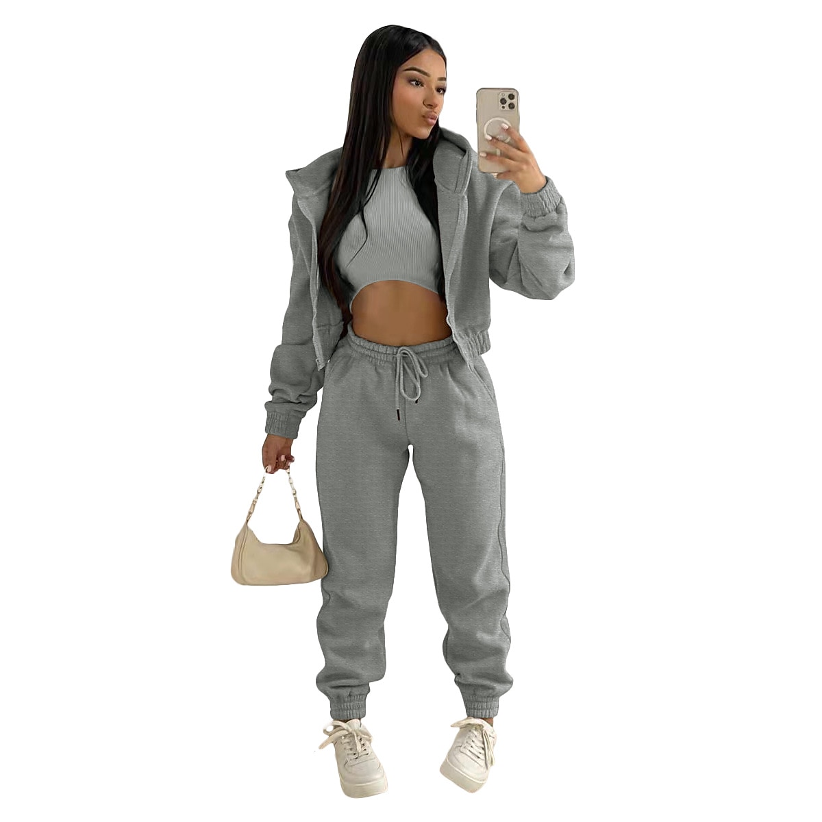 Kapuzenshirt Weste Pullover Glatt Grafik Für Damen Erwachsene Heißprägen Strasse Casual 2025 - $27.99 –P6