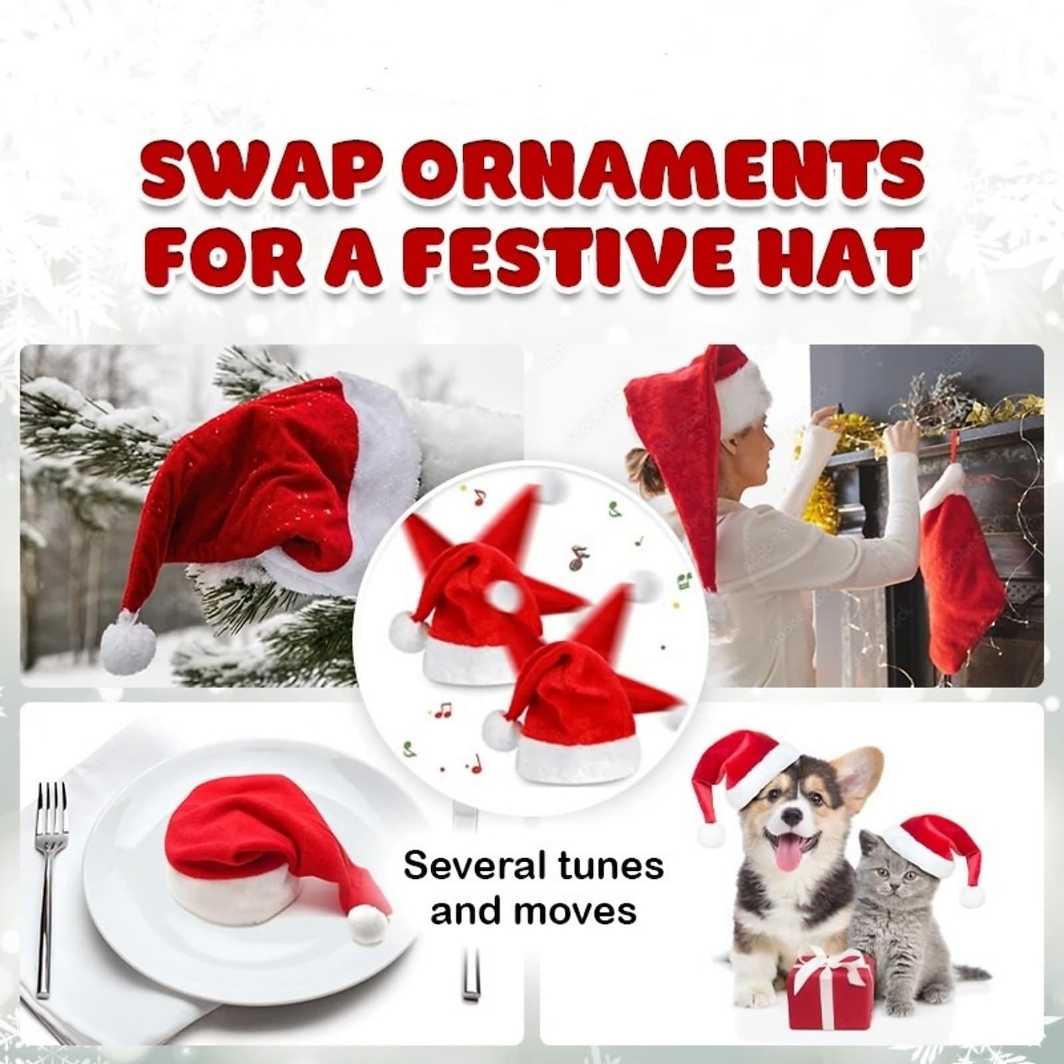 Singing and Dancing Electric Christmas Santa Hat for Adults Kids, Funny Shaking Dancing Singing Santa Claus Cap,Funny Toy Hat 2026 - $35.99 –P4