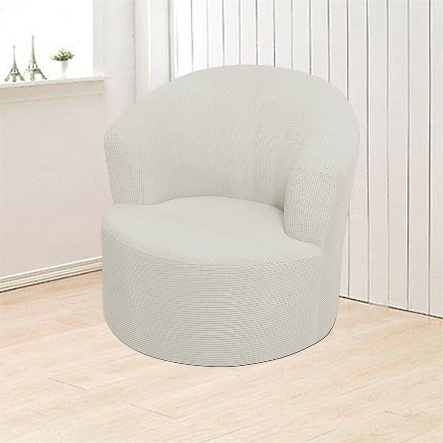 Funda para sillón giratorio de barril de jacquard, funda elástica color burdeos para sillón giratorio, funda para sofá, funda para sillón de club redondo moderno 2025 - $23.99 –P7
