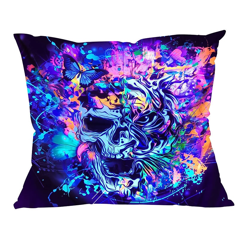 Capa de almofadas decorativas com luz negra, 1 peça que brilha no escuro, psicodélica, trippy, macia, quadrada, fronha para quarto, sala de estar, sofá, cadeira de 2025 por $13.99 –P2