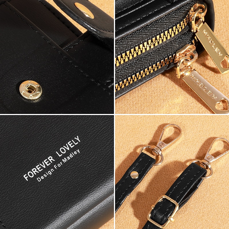 Dámské Crossbody kabelka Taška přes rameno Brašna na mobilní telefon PU kůže Denní Dovolená Cestování Zip Velká kapacita Voděodolný Lehká váha Pevná barva Tmavě růžová Vínově rudá Lotosový kořen 2026 - $24.99 –P5