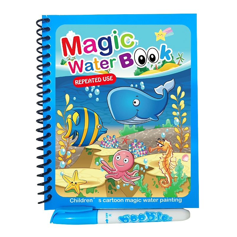 1 قطعة كتاب سحري رسم المياه ألعاب مونتيسوري قابلة لإعادة الاستخدام كتاب التلوين كتاب رسم المياه السحرية ألعاب التعليم المبكر الحسية 2025 - $5.49 –P3